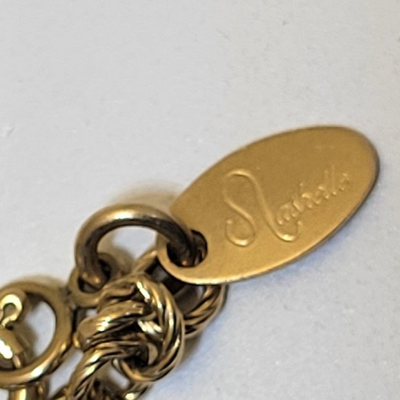 Nashelle Grape Green Faceted Teardrop Quartz Necklace On Gold Filled Link Chain - Picture 8 of 8